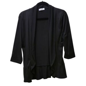 SNOWFLAKE NEW YORK black Peplum Open Front Cardigan Size L/XL